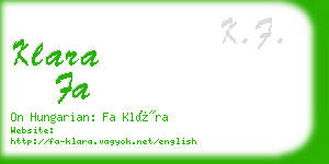 klara fa business card